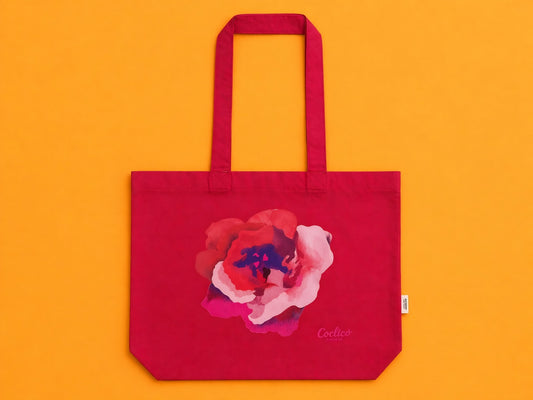 Borsa in Cotone Riciclato Rosso Geranio - "Berenice"