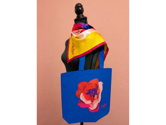 Borsa in Cotone Riciclato Blu Reale - "Berenice"